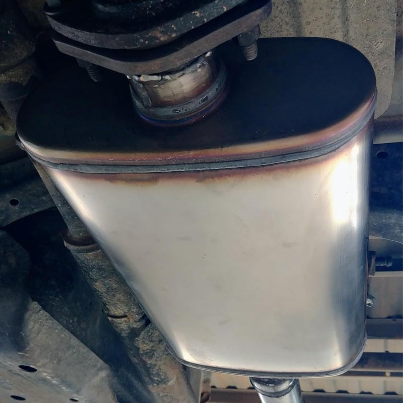 Floshine Universal 409 Stainless Muffler Straight-Through Performance Muffler Exhaust, center in | center out (2.25") - Image 5